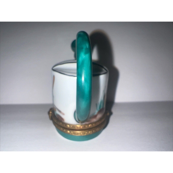 Limoges Peint Main Rochard Watering Can Trinket Box - Picture 2 of 5